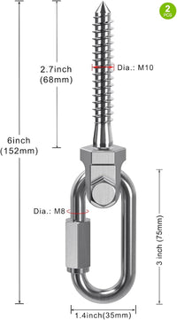 SELEWARE Heavy Duty Swing Hanger - O (5 Inch, 2 Pack) - image 2