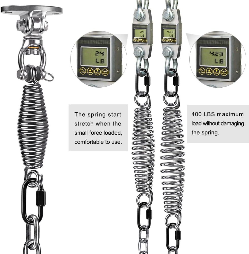 SELEWARE Silent Bearing Swivel Swing Hanger Stainless Steel Swing - Bearing Swing Hanger With Chain & Conical Spring - image 4