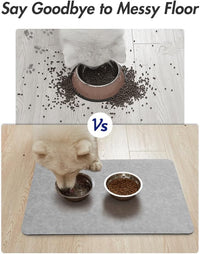 MontVoo-Absorbent Pet Feeding Mat-No Stains Pet Mat for Food - LIGHTGREY / 17"x28" - image 4