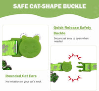 4PCS Breakaway Cat Collars, Reflective Cat Collar with Bells - 6-9 Inch / Black+Blue+Green+Grey - image 4