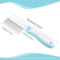 Professional Stainless Steel Grooming Comb for Dogs & Cats - Detangler for Long/Curly Hair, Removes Tough Mats, Knots & Tangles - Pain-Free Undercoat Deshedding Tool for DIY Pet Grooming