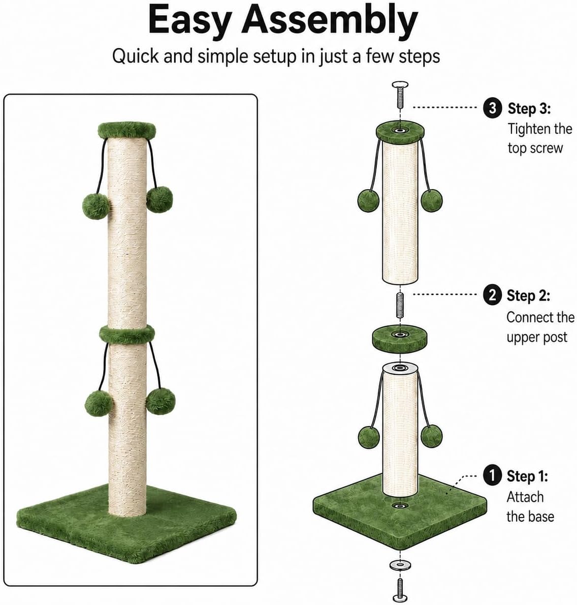 Dimaka 29in Cat Scratching Post - Green / 29 inches for All Cats - image 3