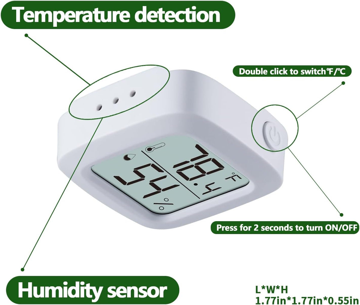 Reptile Thermometer and Hygrometer - KD30M-White / 1Pack - image 2
