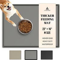 AVERYDAY 32x24 Waterproof Silicone Dog Food Mat - Grey / 23" x 16"