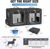 Lekereise Large Cat Carrier for 2 Cats - Black / M-2 Cats Travel - image 2