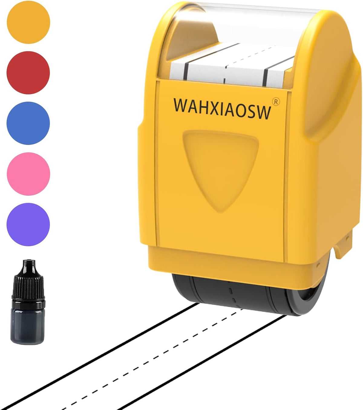 Handwriting Lines Stamp Roller Self-Inking Line Rolling Stamps - Yellow