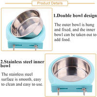 2PCS Stainless Steel Dog Bowls Set Removable Puppy Food and Water - 2 PCS / Standard (Blue, Pink) - image 2