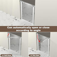 41" Extra Tall Cat Gate for Doorway, 49.2-54.7 Metal Pet Baby Safe Gate, Extra Wide Pressure Mounted Child Door with Expansion Kit, No Drilling No Climb Cat Fence Indoor, Tall Dog Gate, White