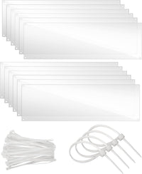 12 Pcs Cage Guard 13.8"x4.7" with Zip Ties Scatter Guard Clear – Essentials for Small Pets - 11.8" x 4.7" (12 PCS)