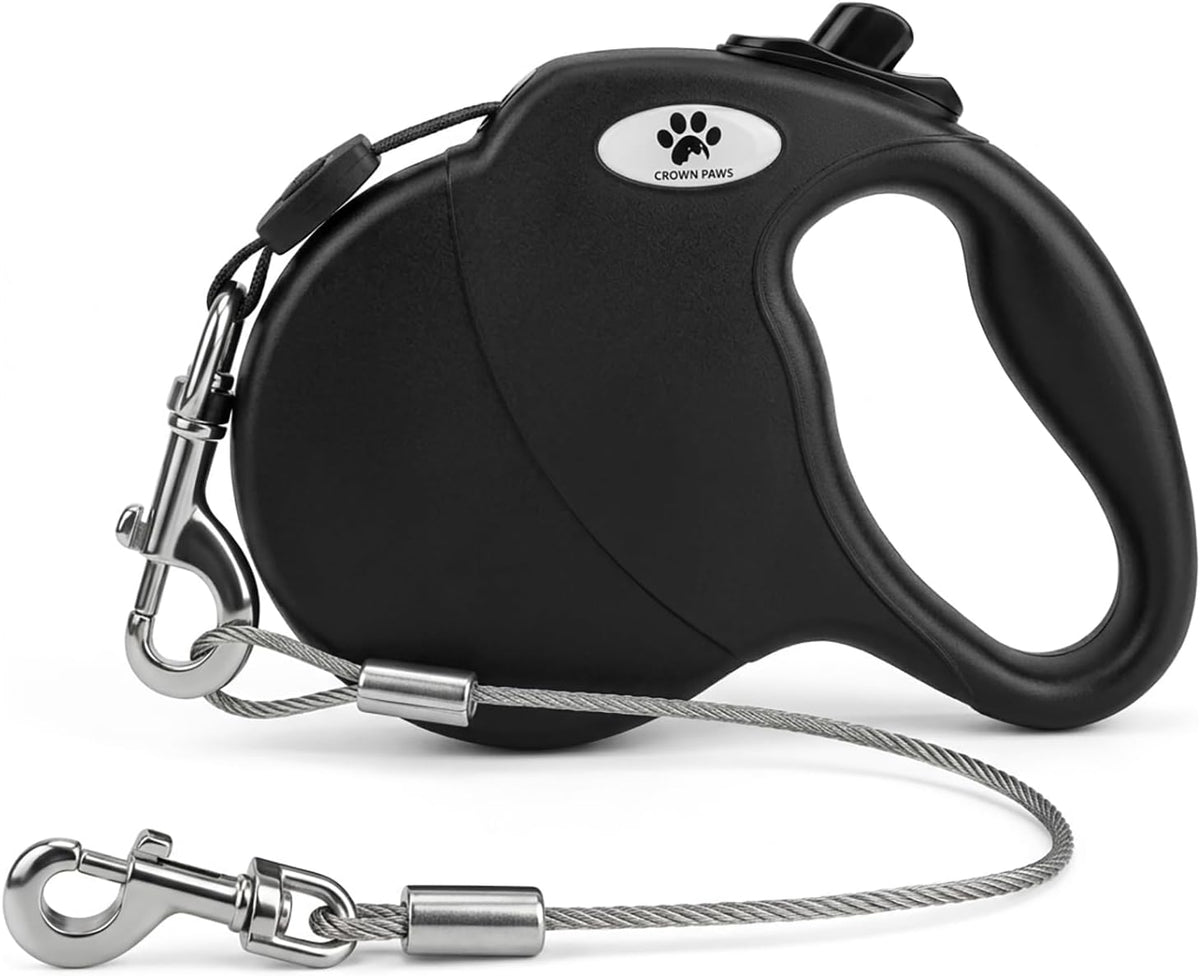 16ft Retractable Dog Leash for Large Breed Dogs up to 110 lbs - Large / Black