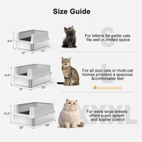 FURTIME Stainless Steel Cat Litter Box - Silver / Small - image 2