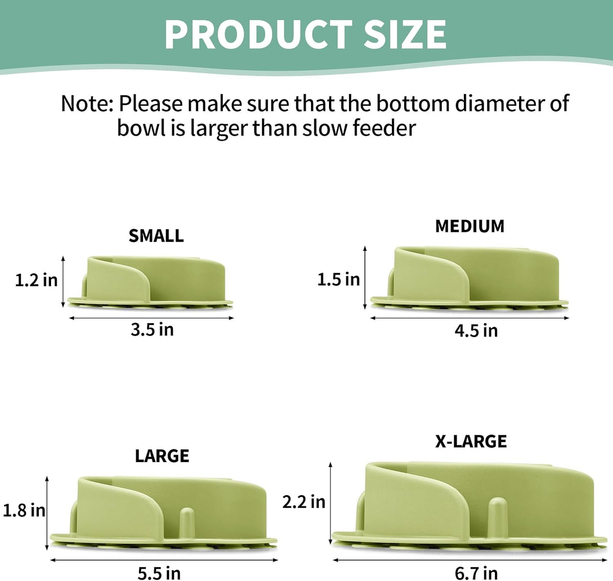 Slow Feeder Dog Bowls Insert - L / Green - image 2