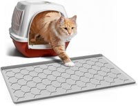 Silicone Cat Litter Mat 34×22 inch, Easy to Clean, Gray – Daily Care for Cats - 24" X 16" / Grey