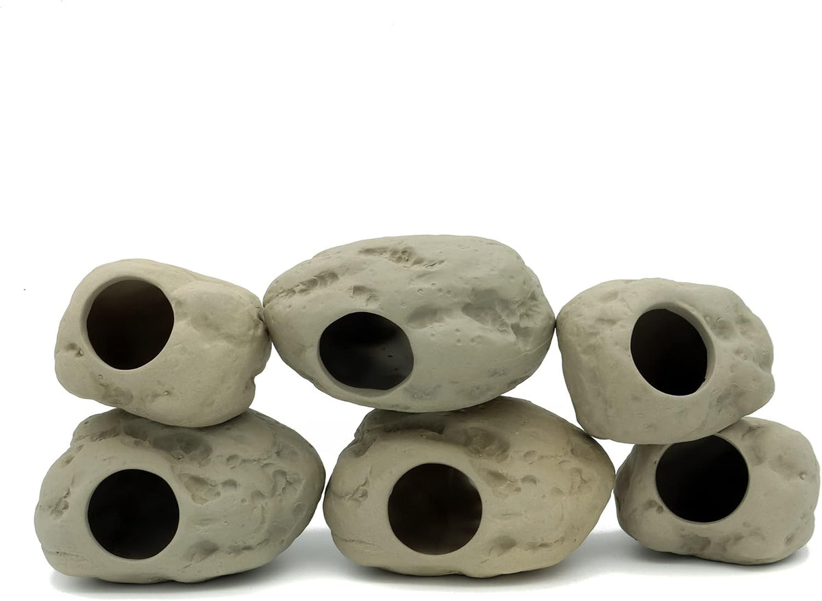 Aquarium Decoration Rock Caves, Betta Fish Tank Accessories – Essentials for Fish - 3 Small & 3 Medium - image 2