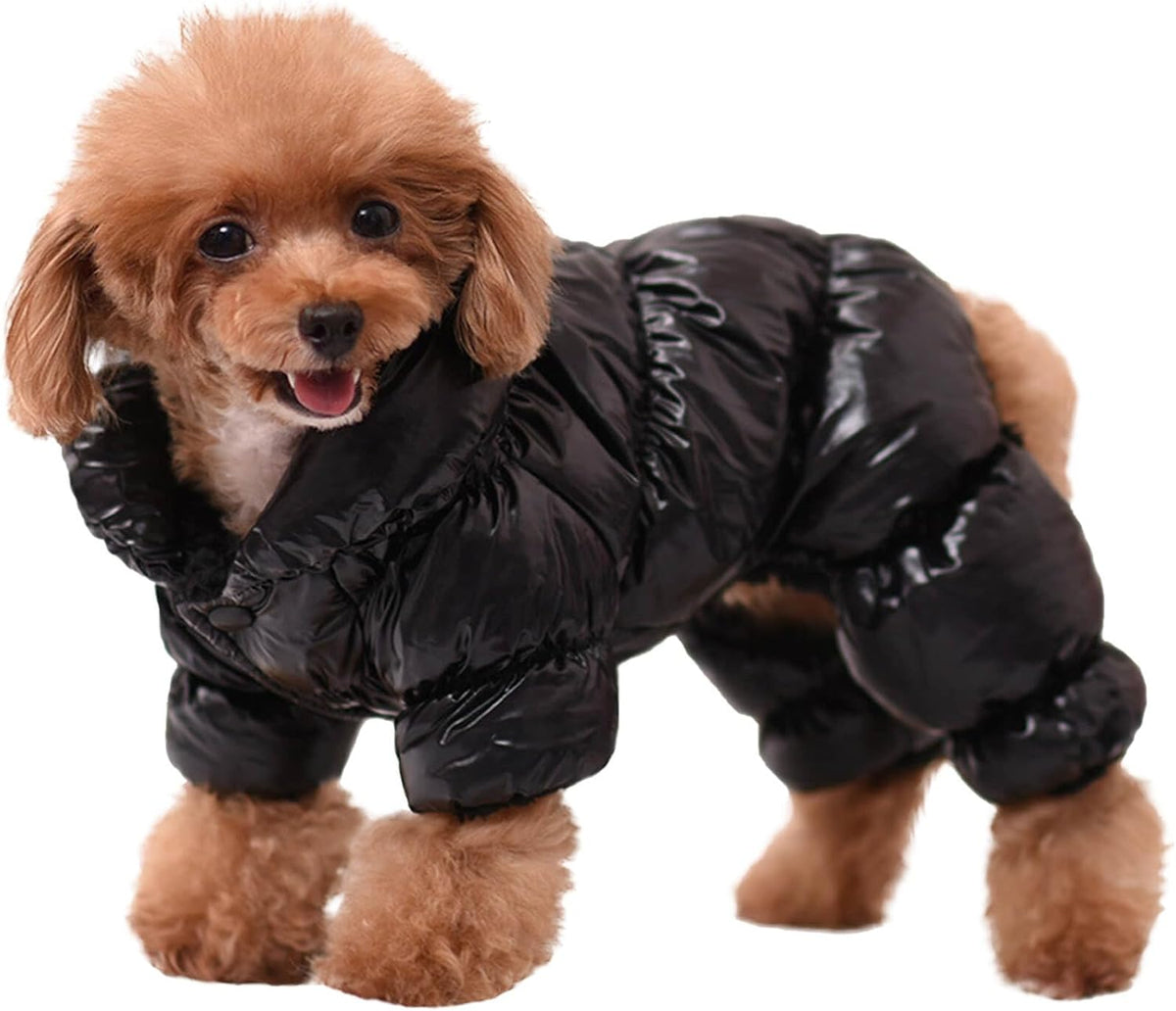 Dog Coat Waterproof Dog Jacket Fullbody Dogs Winter Coat Snowsuit – Essentials for Dogs - Black / Medium