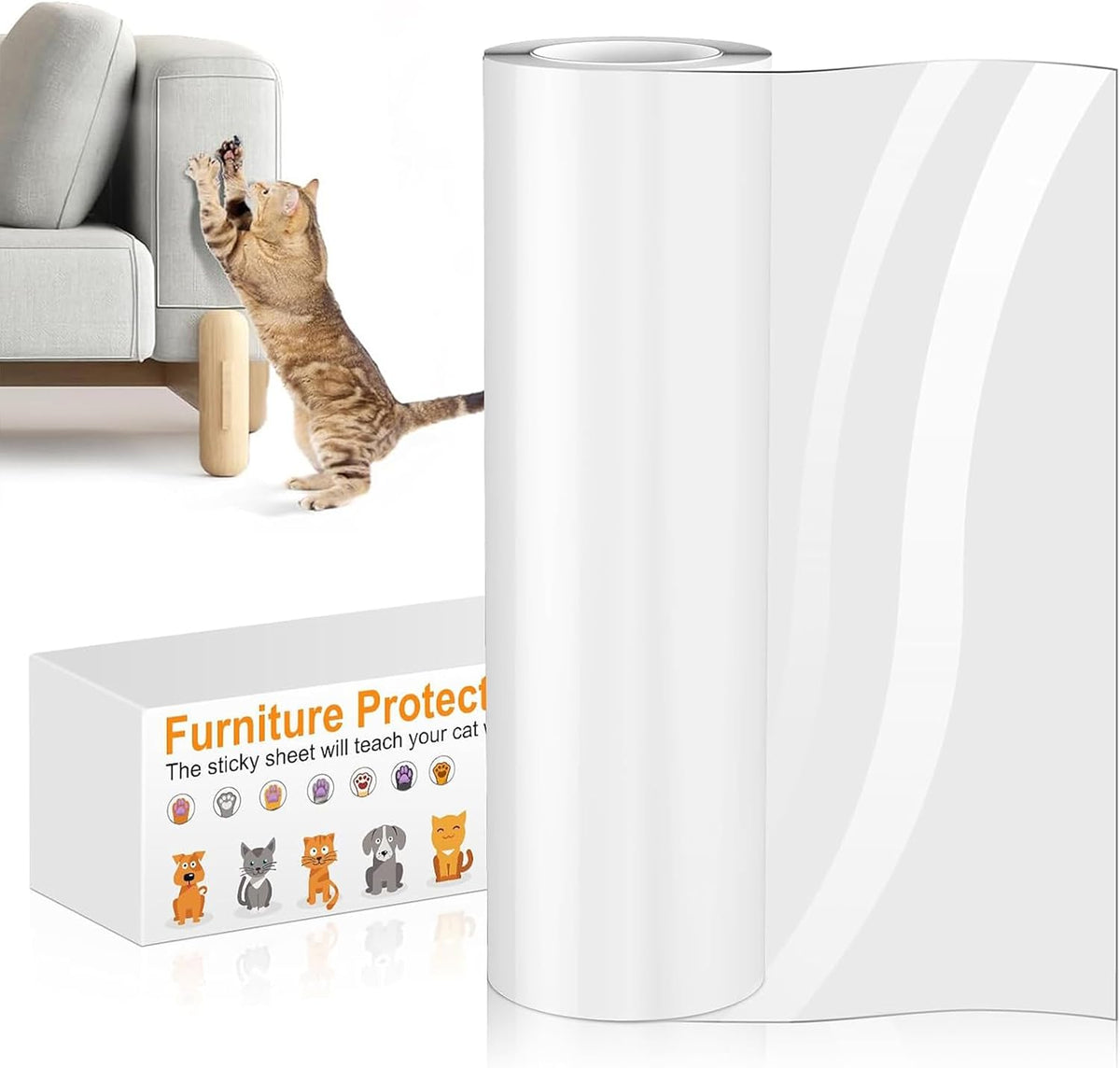 Anti Cat Scratch Furniture Protector Thicken Vinyl – Essentials for Cats - 11.8" x 197"