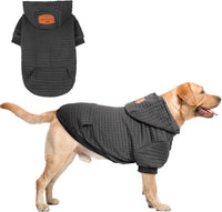 Small Dog Hoodie,Warm Winter Dog Sweater with Pocket & Leash Hole – Essentials for Dogs - Black / XL (Back: 24",Chest: 34", Neck: 21")