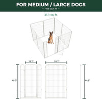 FXW Homeplus Unleashed Indoor Dog Playpen - Stress-Free and Safe Play, Heavy Duty 45 Inch 8 Wire Panels Dog Pen for Large Dogs, White│Patented