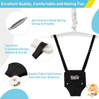 FUNLIO 2 in 1 Baby Jumper and Swing with 4 Sandbags - Black - image 4