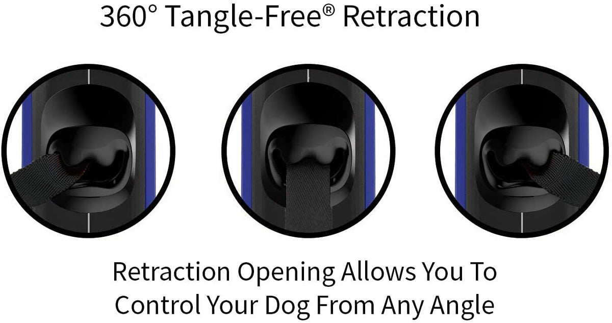 TUG Oval 360° Tangle-Free Retractable Dog Leash with Integrated Waste - Blue / Medium - image 3