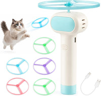Cat Fetch Toy with Flying Disc Launcher - Blue