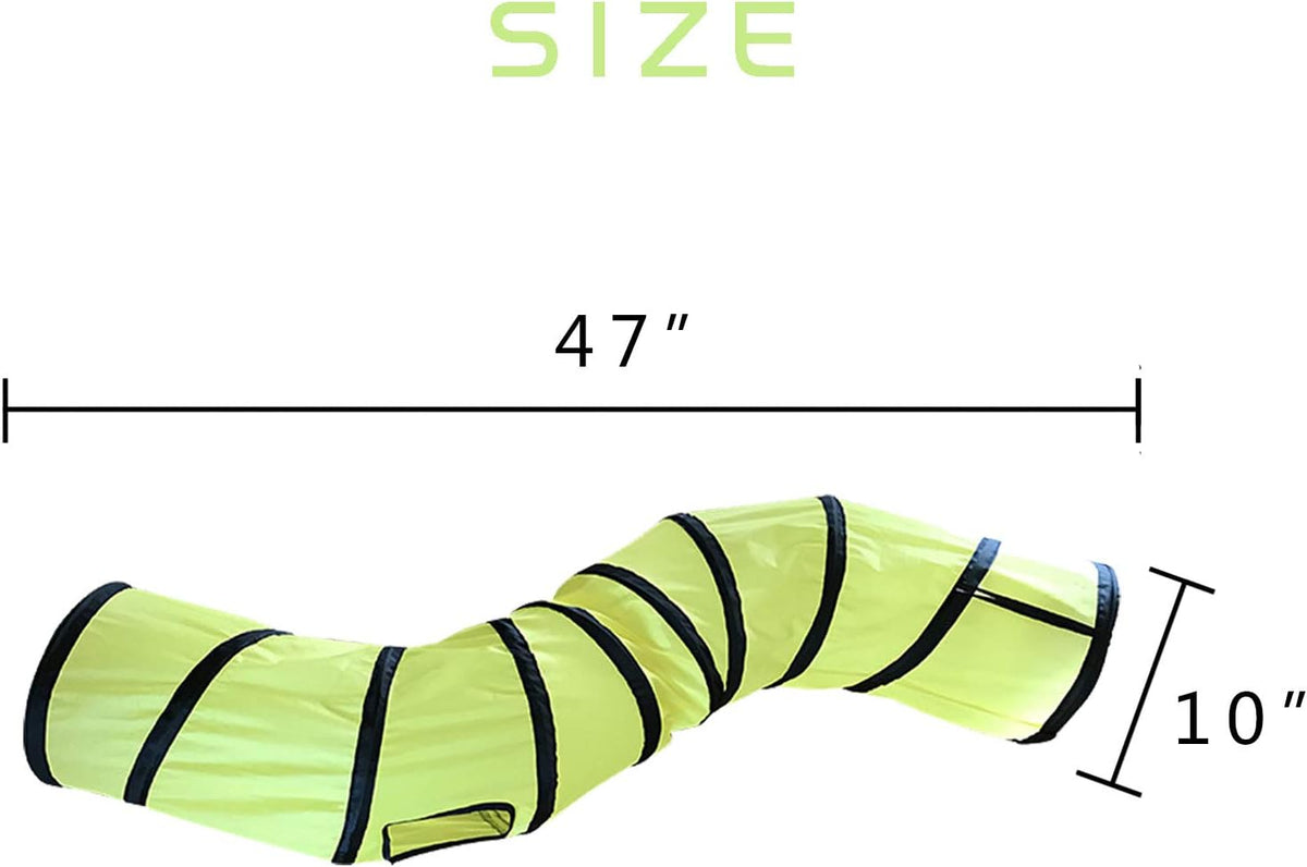 iCAGY Cat Tunnel Toys for Indoor Cats Kittens Rabbits - 47" (Shape S) / Yellow - image 4