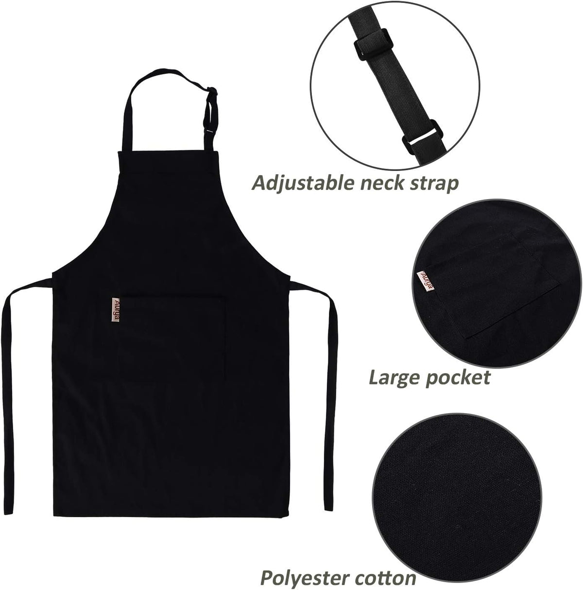 Aurya kids apron and chef hat set in light blue with front pocket and adjustable strap - view 17