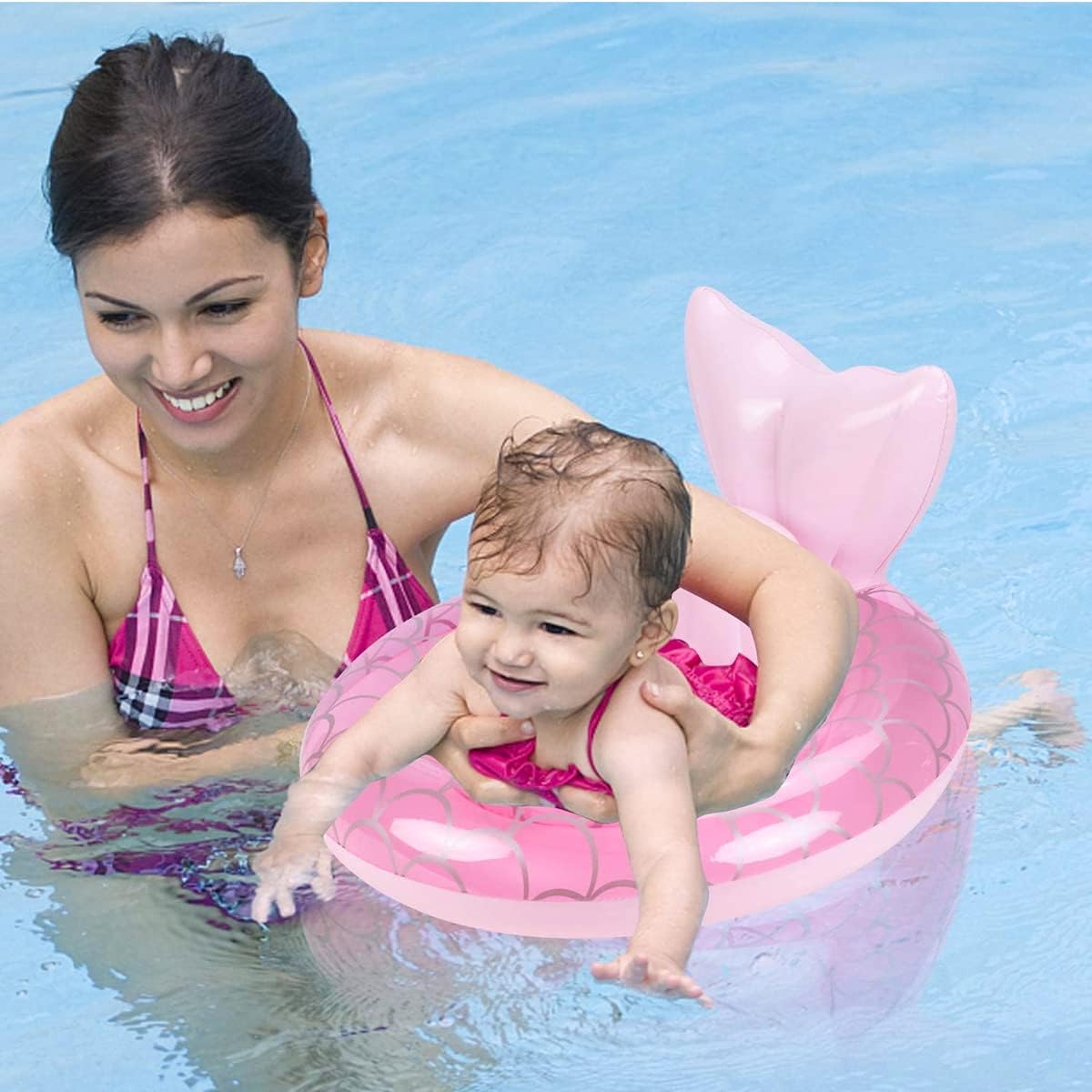 UMBWORLD baby swim float with seat and handle in pink unicorn style - view 18