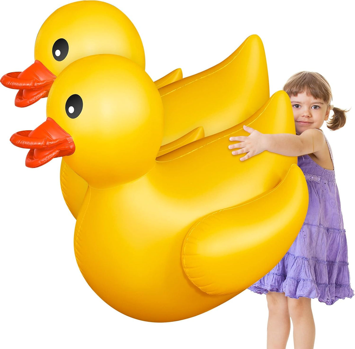 Hungdao 1 Pack 4 Feet Giant Inflatable Duck Pool Float - Yellow / 2