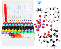 LINKTOR 444 piece chemistry molecular model kit with colored atoms, bonds and fullerene parts