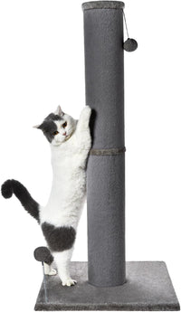 Cat Craft 41" Tall Short Plush Cat Scratching Post for Indoor Cats - Gray / Classic Carpet