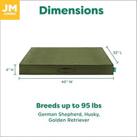 FurHaven Cooling Dog Bed – XL Foam Mattress for Joint Pain Relief, Waterproof Liner, Removable Washable Cover, Durable for Outdoor Use, Deluxe Grid Indoor/Outdoor Bed – Green, Jumbo