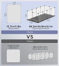 Small Animal Playpen, Guinea Pig Cages with Waterproof Mat, 12 Panels Pet Playpen for Hamsters, Hedgehog, Indoor Outdoor Plastic Fence, 48.5 x 24.8 x 16.1 inches