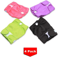 Teamoy Female Dog Diapers, Washable Doggie Period Diaper - XS (Pack of 4) / Black+ Purple+ Green+ Rose Red (4pcs) - image 2