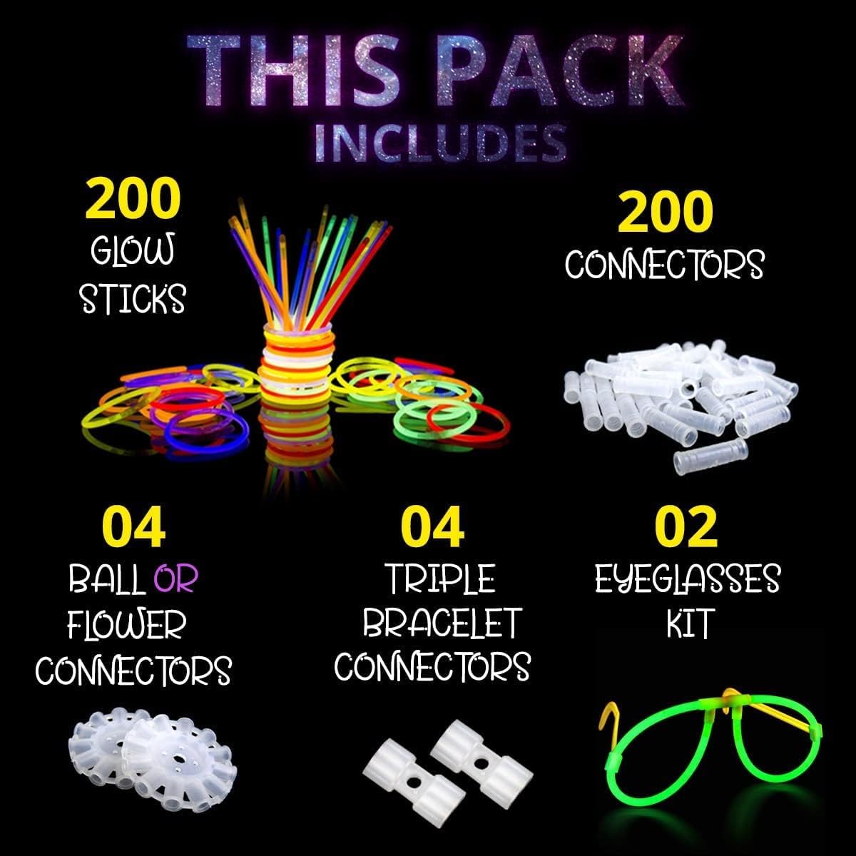 Ammy Glow Sticks Bulk Party Pack-100 Pack Glow Sticks - 200 Pack - image 2