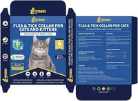 4 Pack Flea Collar for Cats, 32 Months Flea and Tick Prevention for Cats, Waterproof Cat Flea Collar, Natural Cat Flea and Tick Treatment, Adjustable Flea and Tick Collar for Cats Kittens(4 Colors)