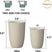 Wrova set of 8 black reusable wheat straw cups, 20 oz, stackable - view 18