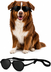 G010 Dog pet Costume Aviator Sunglasses for Medium Breeds – Essentials for Dogs - black / uv400 - image 2
