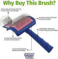 Show Tech Tuffer Than Tangles Slicker Brush for Dog Grooming with Long - Medium Size Regular Pins - image 2
