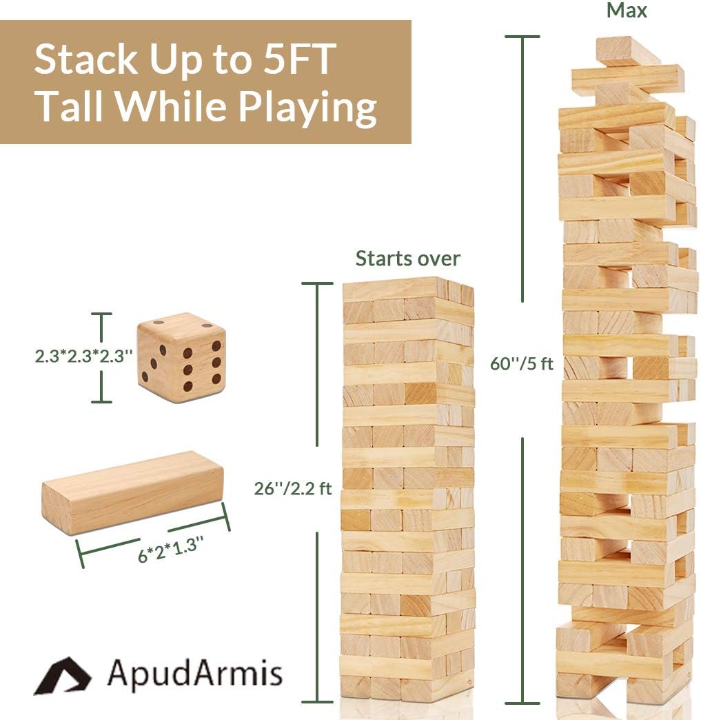 ApudArmis 60 Pcs Tumble Tower - Burlywood / L-Stack to 5 FT - image 3