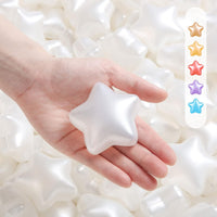TRENDPLAY 100 star-shaped plastic ball pit balls in pearl gold with storage bag - view 3