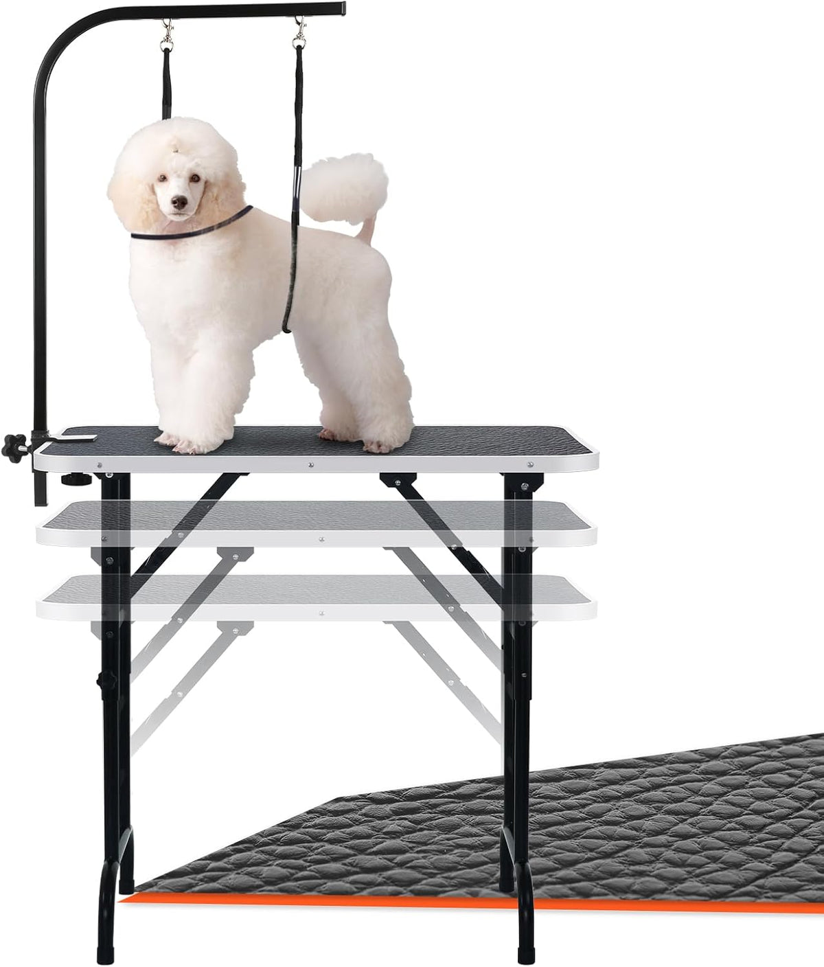 LEIBOU 45'' Height Adjustable and Foldable Pet Dog Grooming Table - 36'' / Black
