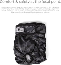 Pet Parents® Washable Dog Diapers (3pack) + Extendrs® of Durable Doggie Diapers, Premium Dog Diapers Female & Male (X-Small, Camo)