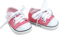 Sophia's Pink Canvas Sneaker with Laces and Imitation Leather Toe Cap