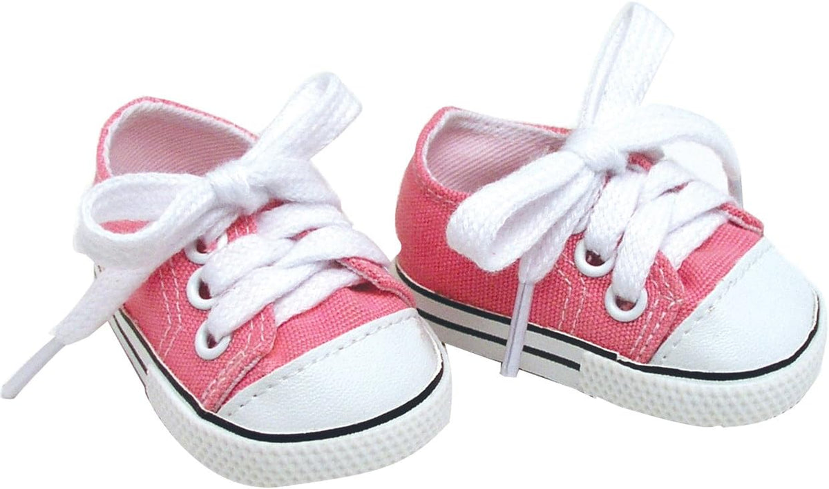 Sophia's Pink Canvas Sneaker with Laces and Imitation Leather Toe Cap