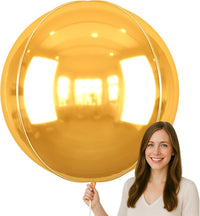 12PCS Iridescent Round Foil Balloons 22" 15" 10" Large Holographic - 50inch Gold