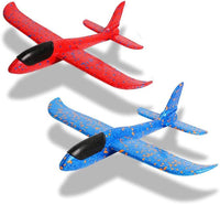 WenToyce 2 pack of 17.5 inch throwing foam airplanes with tail wing slots - view 2