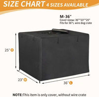 DONORO Dog Crate Cover 24 Inch Waterproof Pet Kennel Cover 600D Heavy - 36.0"L x 23.0"W x 25.0"H / Black - image 3