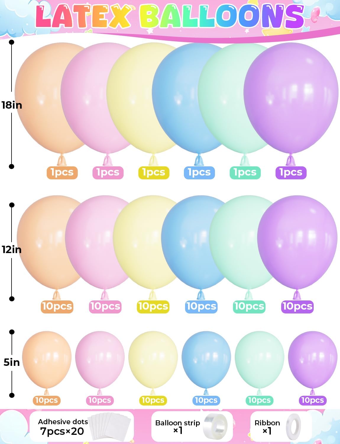 Pastel Rainbow Balloons Arch Garland Kit for Pastel Party Decor – Fun for Kids & Family - Macaron - image 4