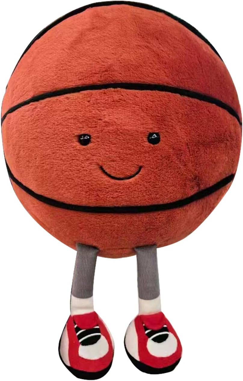 Cute Volleyball Plush Volleyball Gift Stuff Soft Sports Throw Pillow – Fun for Kids & Family - Basketball